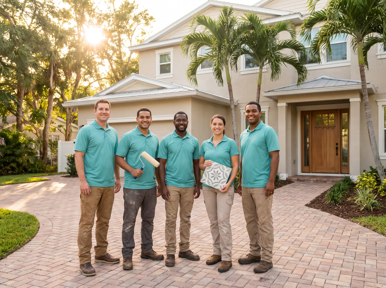 The Destin Coastal Remodel Co crew smiling after completing a remodel in Destin, FL